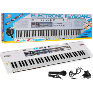 Biały Keyboard dla dzieci 5+ Mikrofon + Nagrywanie + Głośniki Stereo - model nr 008