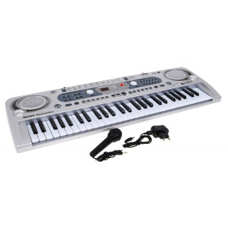 Srebrny Keyboard dla dzieci 5+ Mikrofon + Nagrywanie USB - model nr 824