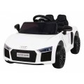 Audi R8 na akumulator dla dzieci Biały + Pilot + EVA + Wolny Start + MP3 LED