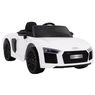 Audi R8 Spyder na akumulator Biały + Pilot + EVA + Wolny Start + Radio MP3 + LED