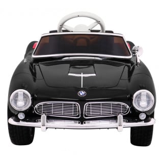 Autko BMW 507 Retro elektryczne dla dzieci Czarny + Audio LED + Pilot + Ekoskóra + EVA + Wolny Start