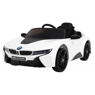 BMW I8 Lift Auto na akumulator Biały + Pilot + Wolny Start + 3-pkt pasy + MP3 USB + LED