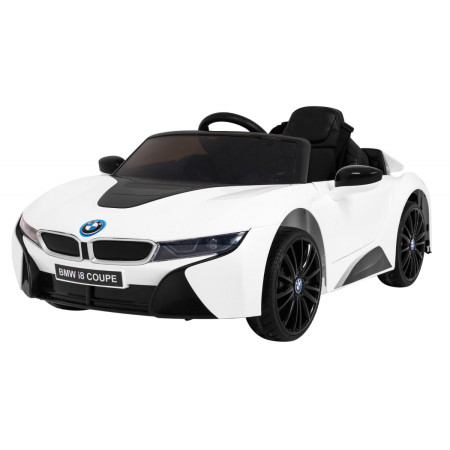 BMW I8 Lift Auto na akumulator Biały + Pilot + Wolny Start + 3-pkt pasy + MP3 USB + LED