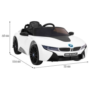 BMW I8 Lift Auto na akumulator Biały + Pilot + Wolny Start + 3-pkt pasy + MP3 USB + LED