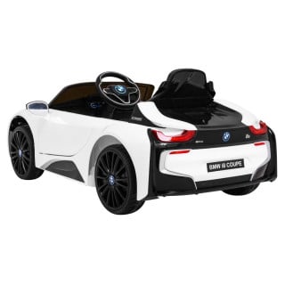 BMW I8 Lift Auto na akumulator Biały + Pilot + Wolny Start + 3-pkt pasy + MP3 USB + LED