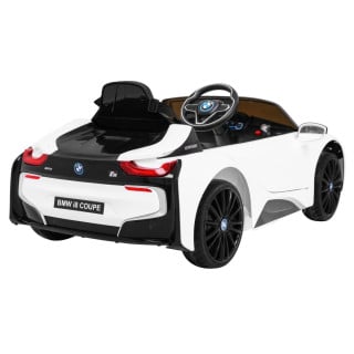 BMW I8 Lift Auto na akumulator Biały + Pilot + Wolny Start + 3-pkt pasy + MP3 USB + LED