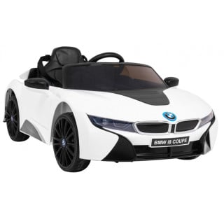 BMW I8 Lift Auto na akumulator Biały + Pilot + Wolny Start + 3-pkt pasy + MP3 USB + LED