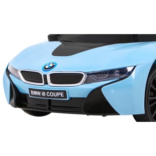 BMW I8 Lift Auto na akumulator Niebieski + Pilot + Wolny Start + 3-pkt pasy + MP3 USB + LED