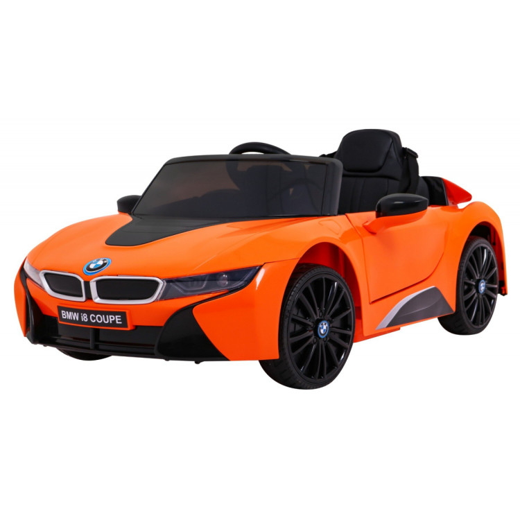 BMW I8 Lift Auto na akumulator Pomarańczowy + Pilot + Wolny Start + 3-pkt pasy + MP3 USB + LED