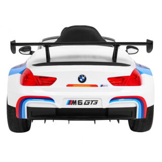 BMW M6 GT3 Auto na akumulator dla dzieci Biały + Nawiew powietrza + Dźwięki MP3 Światła + Pilot