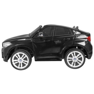 BMW X6M XXL dla 2 dzieci Czarny + Pilot + Ekoskóra + Pasy + Wolny Start + MP3 USB + LED