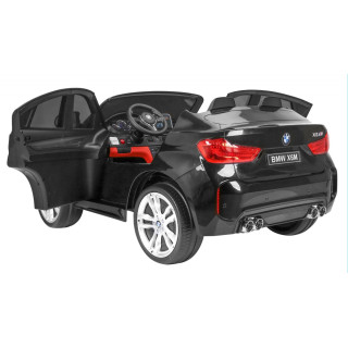 BMW X6M XXL dla 2 dzieci Czarny + Pilot + Ekoskóra + Pasy + Wolny Start + MP3 USB + LED