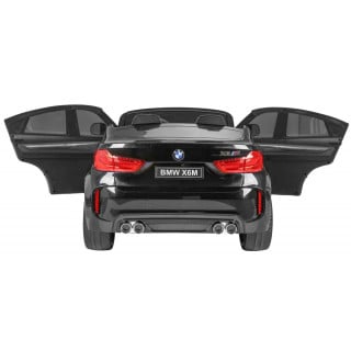 BMW X6M XXL dla 2 dzieci Czarny + Pilot + Ekoskóra + Pasy + Wolny Start + MP3 USB + LED