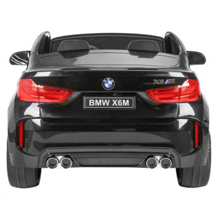 BMW X6M XXL dla 2 dzieci Czarny + Pilot + Ekoskóra + Pasy + Wolny Start + MP3 USB + LED