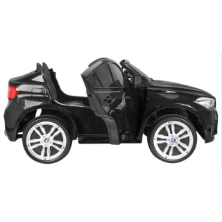 BMW X6M XXL dla 2 dzieci Czarny + Pilot + Ekoskóra + Pasy + Wolny Start + MP3 USB + LED