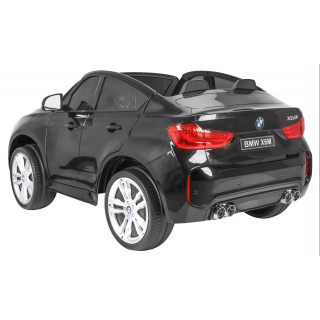 BMW X6M XXL dla 2 dzieci Lakier Czarny + Pilot + Ekoskóra + Pasy + Wolny Start + MP3 + LED