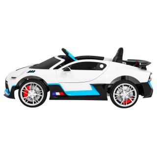 Bugatti Divo Autko na akumulator dla dzieci Biały + Pilot + EVA + Wolny Start + LED MP3