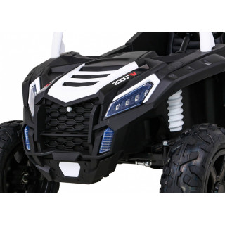 Buggy ATV Strong Racing dla 2 dzieci Biały + Silnik bezszczotkowy + Pompowane koła + Audio LED