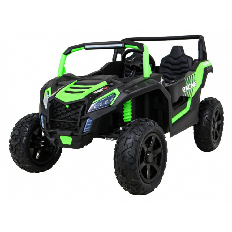 Buggy ATV Strong Racing dla 2 dzieci Zielony + Silnik bezszczotkowy + Pompowane koła + Audio LED