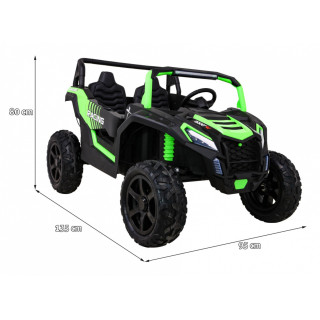 Buggy ATV Strong Racing dla 2 dzieci Zielony + Silnik bezszczotkowy + Pompowane koła + Audio LED