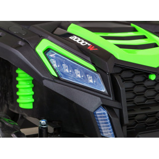 Buggy ATV Strong Racing dla 2 dzieci Zielony + Silnik bezszczotkowy + Pompowane koła + Audio LED