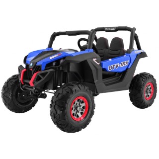 Buggy SuperStar dla dzieci Niebieski + MP4 + Napęd 4x4 + Pilot + Bagażnik + LED + Blokada drzwi
