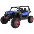 Buggy SuperStar dla dzieci Niebieski + MP4 + Napęd 4x4 + Pilot + Bagażnik + LED + Blokada drzwi