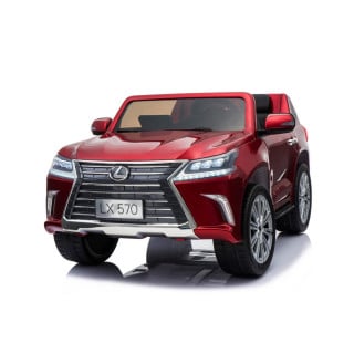 Lexus LX570 Lakierowane Autko dla 2 dzieci Czerwony + Pilot + Koła EVA + Radio MP3 LED