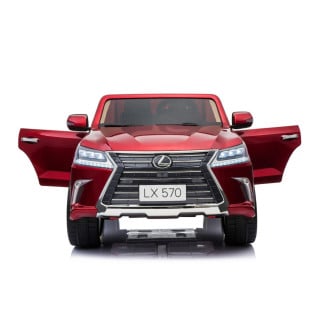 Lexus LX570 Lakierowane Autko dla 2 dzieci Czerwony + Pilot + Koła EVA + Radio MP3 LED