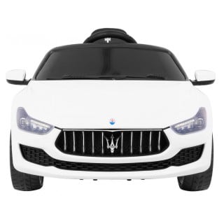 Maserati Ghibli na akumulator dla dzieci Biały + Pilot + Wolny Start + EVA + MP3 USB + LED