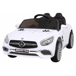 Mercedes Benz AMG SL65 S elektryczny dla dzieci Biały + Pilot + Audio LED + Ekoskóra + EVA + Wolny Start