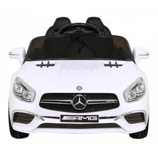 Mercedes Benz AMG SL65 S elektryczny dla dzieci Biały + Pilot + Audio LED + Ekoskóra + EVA + Wolny Start