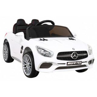 Mercedes Benz AMG SL65 S elektryczny dla dzieci Biały + Pilot + Audio LED + Ekoskóra + EVA + Wolny Start