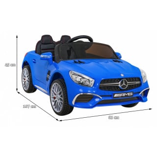 Mercedes Benz AMG SL65 S elektryczny dla dzieci Niebieski + Pilot + Audio LED + Ekoskóra + EVA + Wolny Start