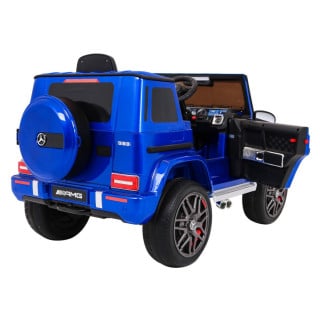 Mercedes AMG G63 dla dzieci Lakier Niebieski + Pilot + MP3 LED + Wolny Start + EVA + Pasy