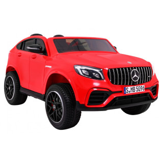 Auto Mercedes GLC 63S dla dzieci Czerwony + Napęd 4x4 + MP4 + LED + Ekoskóra + Wolny Start + EVA