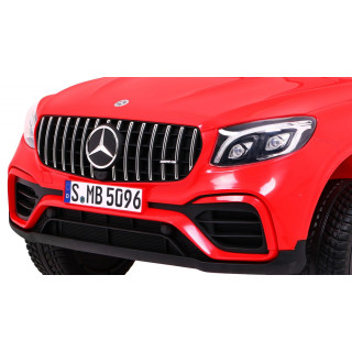 Auto Mercedes GLC 63S dla dzieci Czerwony + Napęd 4x4 + MP4 + LED + Ekoskóra + Wolny Start + EVA