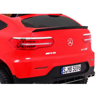 Auto Mercedes GLC 63S dla dzieci Czerwony + Napęd 4x4 + MP4 + LED + Ekoskóra + Wolny Start + EVA