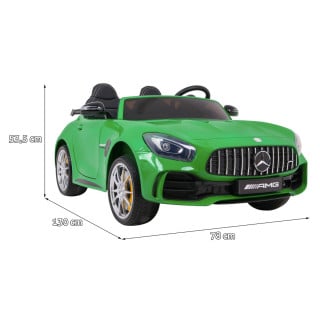 Mercedes-Benz GT R dla dzieci Lakier Zielony + Napęd 4x4 + Nawiew powietrza + Pilot + EVA + MP3 LED