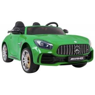 Mercedes-Benz GT R dla dzieci Lakier Zielony + Napęd 4x4 + Nawiew powietrza + Pilot + EVA + MP3 LED