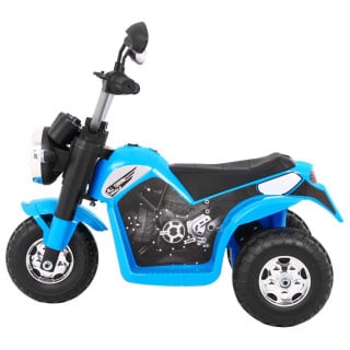 Motorek MiniBike na akumulator dla dzieci Niebieski + Dźwięki + Światła LED + Ekoskóra