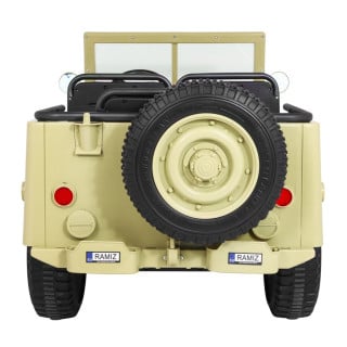 Autko Wojskowe Retro Strong dla 3 dzieci Matcha + Napęd 4x4 + Schowki + EVA + Wolny Start + MP3 LED