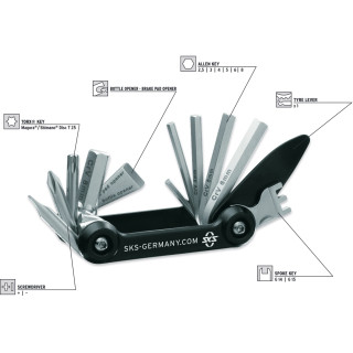 Raktų komplektas SKS Tom 14in1 Multitool sulankstomas