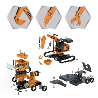 Pojazdy budowlane do skręcania dla dzieci 3+ Ciężarówka + koparka + wiertarko-wkrętarka 185 el.