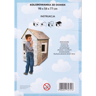 Domek XXL z końmi kolorowanka 3D dla dzieci