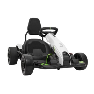 Gokart Fast 3 Drift na akumulator dla dzieci Biały + Funkcja driftu + Silniki 2x150W + Radio LED + Pasy