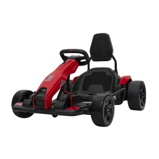Gokart Fast 3 Drift na akumulator dla dzieci Czerwony + Funkcja driftu + Silniki 2x150W + Radio LED + Pasy