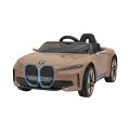 Autko BMW I4 na akumulator dla dzieci Złoty + Wolny Start + EVA + Ekoskóra + Audio LED + Pilot
