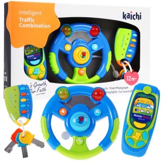 Set Of Keys Remote Control Steering Wheel Blue