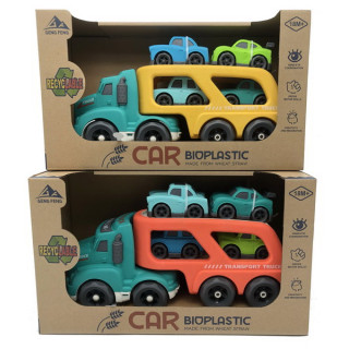 Tow truck + Cars BIOplastik Yellow